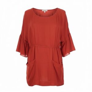 Stella McCartney 100% Silk Red Blouse | EU38 US4-6 | Bell Sleeves Made in Italy